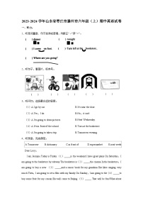 2023-2024学年山东省枣庄市滕州市六年级上学期期中英语试卷（含答案）