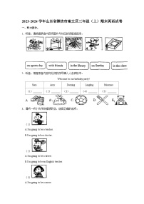 2023-2024学年山东省潍坊市奎文区三年级上学期期末英语试卷（含答案）