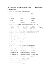 2023-2024学年广东省湛江市廉江市五年级上学期期末英语试卷（含答案）