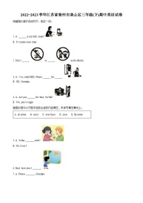 2022-2023学年江苏省徐州市泉山区译林版（三起）三年级下册期中质量检测英语试卷（原卷版+解析版）