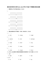 陕西省西安市长安区2021-2022学年六年级下学期期末英语试题（含答案）