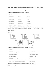 2023-2024学年陕西省西安市西咸新区五年级（上）期末英语试卷