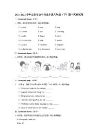 2021-2022学年山东省济宁市金乡县六年级下学期期中英语试卷（含答案、听力）