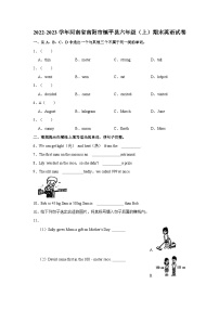 2022-2023学年河南省南阳市镇平县六年级上学期期末英语试卷（含答案）