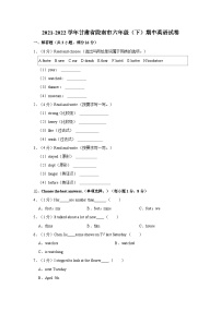 甘肃省陇南市2021-2022学年六年级下学期期中英语试题