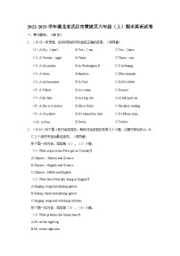 2022-2023学年湖北省武汉市黄陂区六年级上学期期末英语试卷（含答案）