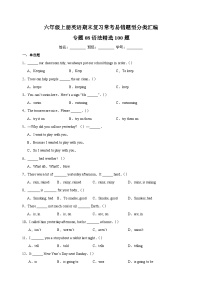 专题08 语法精选100题-2023-2024学年译林版六年级上册英语期末复习常考易错题型分类汇编