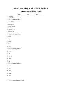 专题09 词形转换与词汇分类-2023-2024学年译林版五年级上册英语期末复习常考易错题型分类汇编