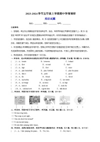 2023-2024学年译林版版五年级上学期英语期中学情调研试卷（含答案解析）