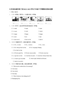 江苏省盐城市阜宁县2022-2023学年六年级下学期期末英语试题（含答案）