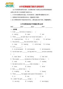 小升初英语语法专项提优卷-动词（全国通用版）