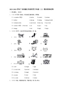 2023-2024学年广东省湛江市赤坎区六年级（上）期末英语试卷