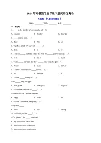 小学英语Unit 1 Cinderella达标测试