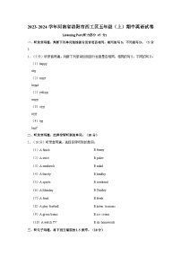 2023-2024学年河南省洛阳市西工区五年级（上）期中英语试卷