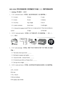 2023-2024学年河南省周口市项城市六年级（上）期中英语试卷