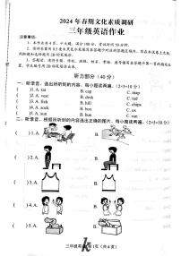 河南省南阳市西峡县2023-2024学年三年级下学期4月期中英语试题