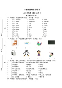 期中练习（试题）-2023-2024学年译林版（三起）英语三年级下册