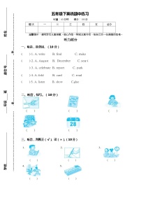 湖南省长沙市宁乡市西部乡镇2023-2024学年五年级下学期4月期中英语试题