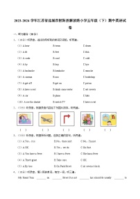 江苏省盐城市射阳县解放路小学2023-2024学年五年级下学期期中英语试卷