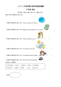 2023-2024学年湖南省湘西州永顺县湘少版（三起）六年级上册期中考试英语试卷（原卷版+解析版）