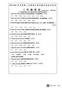 河南省周口市项城市2023-2024学年三年级下学期期中英语试题