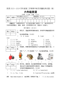 陕西省宝鸡市陇县2023-2024学年六年级下学期期中英语试卷