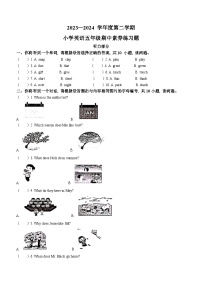 2023-2024学年 广东省东莞市虎门镇人教PEP版五年级下册期中素养练习英语试卷(无答案)