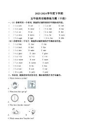 2023-2024学年广东省东莞市人教PEP版五年级下册期中精准练习英语试卷