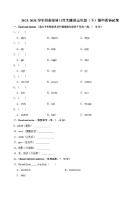 2023-2024学年河南省周口市太康县五年级下学期期中英语试卷（含答案）