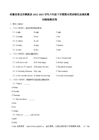 07，安徽省淮北市濉溪县2022-2023学年六年级下学期期末英语绿色发展质量均衡检测试卷