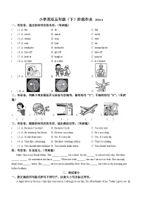 86，2023-2024学年江苏省泰州市兴化市译林版（三起）五年级下册期中阶段英语试卷