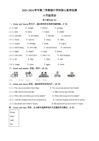 2023-2024学年广东省韶关市曲江区人教PEP版六年级下册期中学科核心素养监测英语试卷