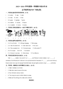 2023-2024学年广东省湛江市廉江市人教PEP版五年级下册期中综合作业英语试卷（原卷版+解析版）