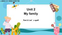 英语三年级下册Unit 2 My family Part A课前预习课件ppt