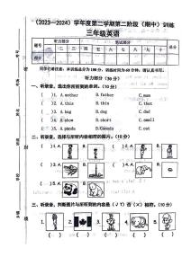 河北省邯郸市武安市2023-2024学年三年级下学期期中英语试题