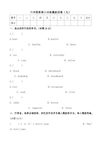 六年级英语小升初模拟试卷（九）（人教PEP，有答案，有听力音频及听力材料）