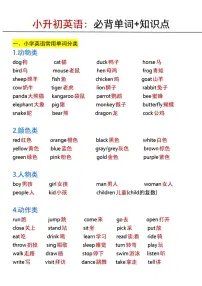 小升初英语：必背单词+知识点