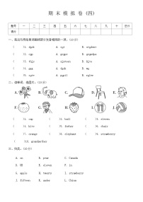 期末模拟卷（试题）-2023-2024学年人教PEP版英语三年级下册