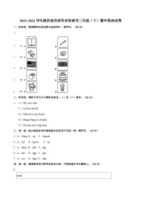 2023-2024学年陕西省西安市多校联考三年级（下）期中英语试卷