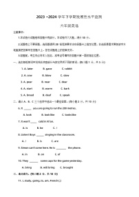 河南省漯河市舞阳县2023-2024学年六年级下学期期中英语试题