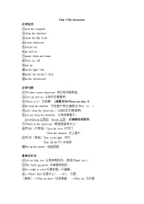 人教PEP版英语四年级上册Unit1-Unit6 知识点整理