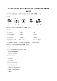 河北省保定市唐县2023-2024学年六年级下学期期末学业质量检测英语试题（含答案）