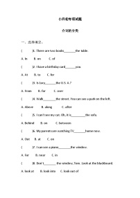 2024学年小升初英语专项 练习-介词的分类