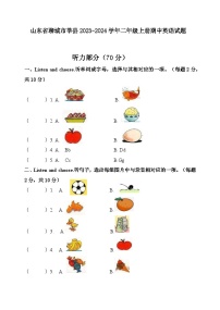 山东省聊城市莘县2023-2024学年二年级上学期期中英语试题