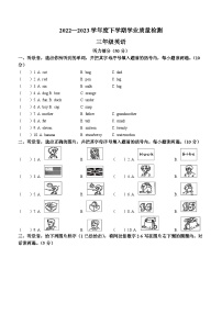 2022-2023学年河南省巩义市人教PEP版三年级下册期末学业质量检测英语试卷