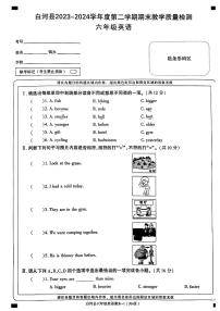 陕西省白河县2023-2024学年六年级下学期期末考试英语试题