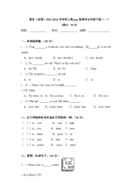 期末试题2023-2024学年人教PEP版英语五年级下册 (含答案)