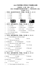 2023-2024学年江苏省泰州市泰兴市译林版（三起）六年级下册期末英语试卷(无答案)