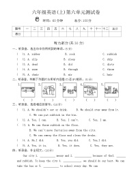 小学牛津译林版Unit 6 Keep our city clean单元测试达标测试