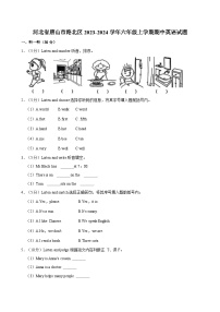 河北省唐山市路北区2023-2024学年六年级上学期期中英语试题（含答案）